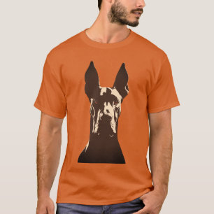 T-shirt Gros chien danois noir et orange