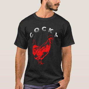 T-shirt Gros Cocky Bantam Rooster Rouge Poules de poulet V