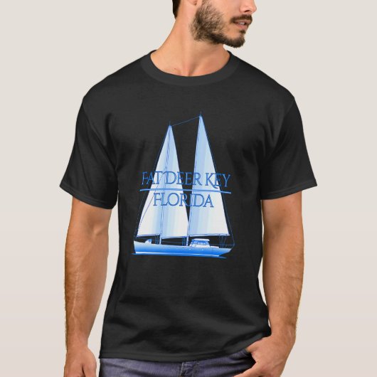 T-shirt Gros Deer Key Floride Côtier Voile nautique (Devant)