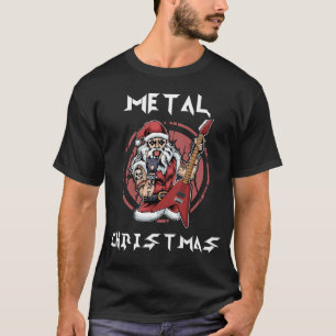 T-shirt Gros métal Noël Père Noël Rock Horns Metalhead