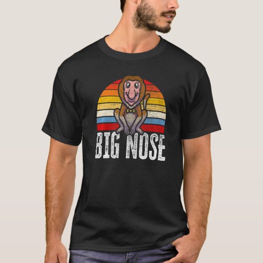 T-shirt Gros Nez Proboscis Singe Ape Faune Animal Zoo (Devant)