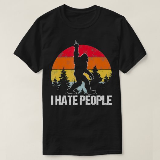 T-shirt Gros Pied Je Déteste Les Gens Moyen Doigt Sasquatc (Design devant)
