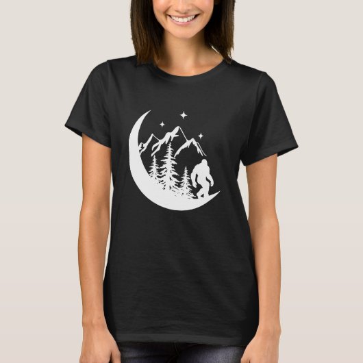 T-shirt Gros pied Sasquatch Squatchy Forest Mountains Moon (Devant)