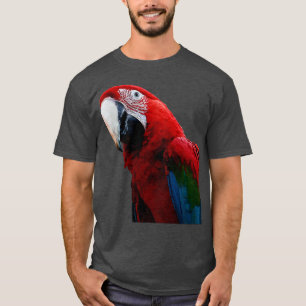 T-shirt Gros Plan D'Un Perroquet De Macaw À ailes Vertes