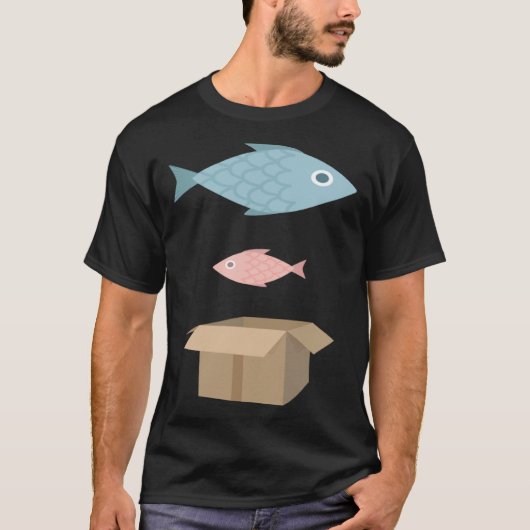 T-shirt Gros poisson petite boîte de carton de poisson (Devant)