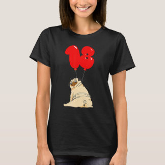 T-shirt Gros Pug 18e Anniversaire Enfants Ballon Fête