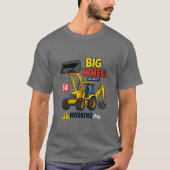 T-shirt Gros Roue Construction Camion Graphic. (Devant)