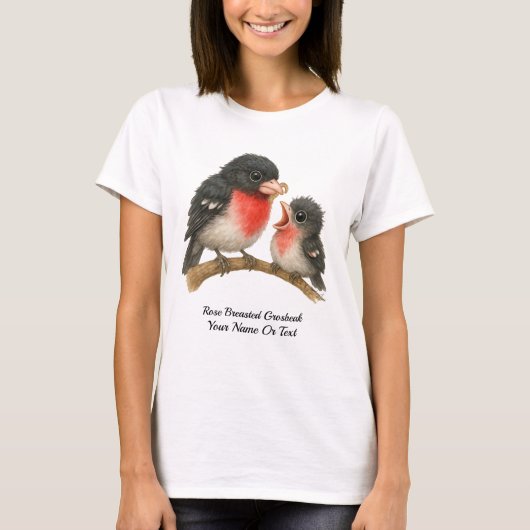 T-shirt Grosbeak à poitrine Rose étonnante (Devant)
