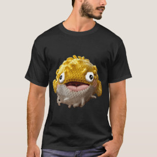 T-shirt Grose poisson gonflé au crochet mignon