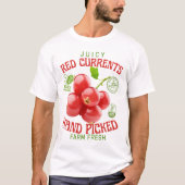 T-shirt Groseilles Rouge Étiquette de Fruit Vintage (Devant)