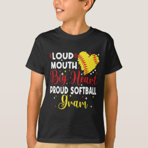 T-shirt Grosse Bouche Grand Cœur Fier Doux Grammaire Fête