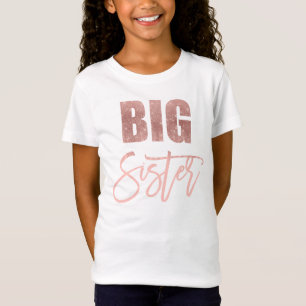 T-Shirt Grosse citation Soeur Rose Rose Gold Parties scint