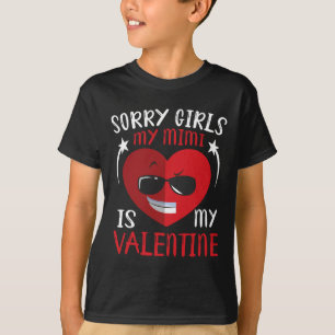 T-shirt Grosse Face de Coeur Mignon Désolé les filles ma M