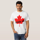 T-shirt Grosse feuille d'érable rouge Canada hein! (Devant entier)