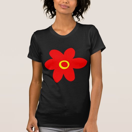 T-shirt Grosse Fleur Rouge (Devant)