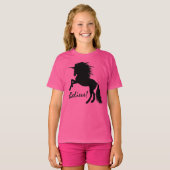 T-shirt Grosse licorne noire "Croyez" (Devant entier)