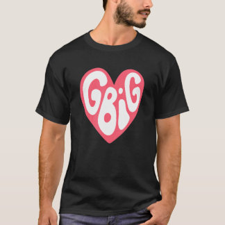 T-shirt Grosse Petite Sororité Révéler GBig Coeur rose