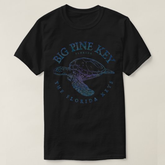 T-shirt Grosse Pine Key Turtle Floride Keys Scuba Fishing  (Design devant)