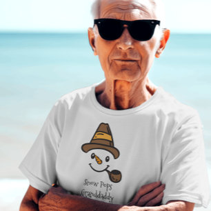 T-shirt Grosse Pop de neige Grand-papa mignonne visage de