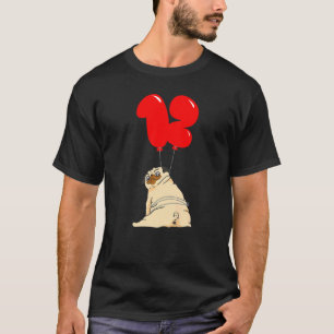 T-shirt Grosse Pug Fête de ballon pour enfants pour son 12
