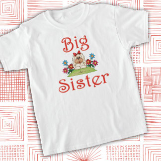 T-shirt Grosse soeur Fluffy White Chien Chien Chien Whimsi