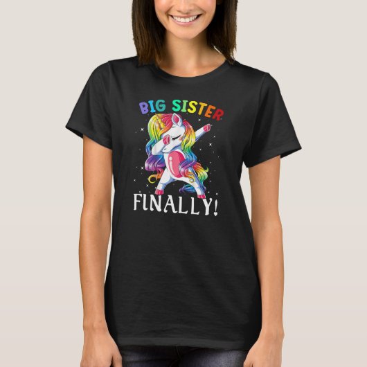 T-shirt Grosse Soeur Funny Finalement Unicorn Famille Mign (Devant)