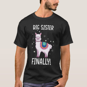 T-shirt Grossesse Faire-part Alpaca Llama Big Sister Wi-Fi