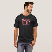 T-shirt Grossesse Faire-part Noël Joyeux Bright Preg (Devant entier)