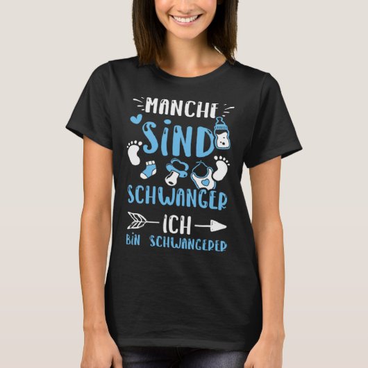 T-shirt Grossesse Manche Sind Schwanger Ich Bin Schwang B (Devant)