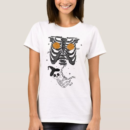 T-shirt Grossesse mignonne d'Halloween (Devant)