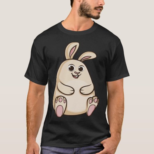 T-shirt Grote Cute Chubby Lapin Lapin Lapin (Devant)