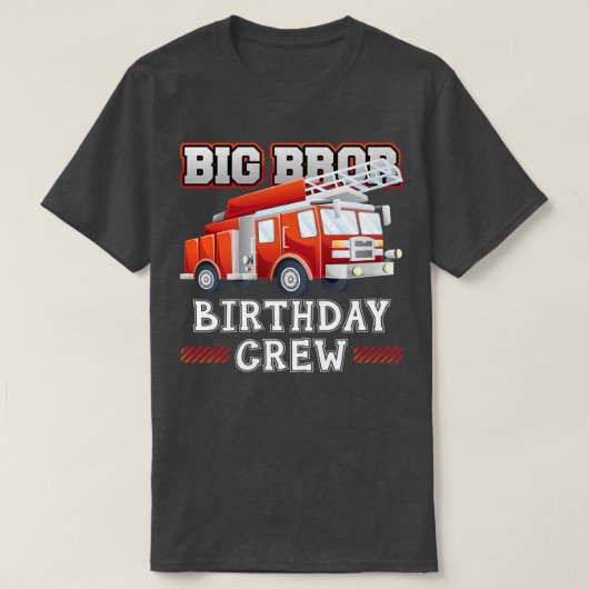 T-shirt Grother Birthday Crew Fire Truck Firefighter F (Design devant)