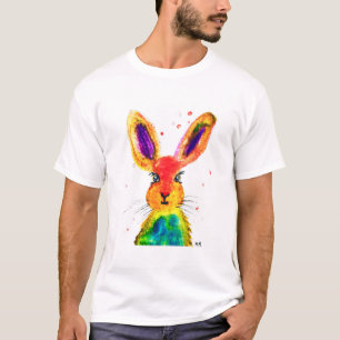 T-shirt Grotte drôle lapin lièvre aquarelle mignonne anima