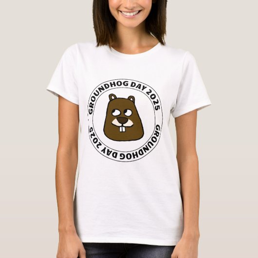 T-shirt Groundhog Day 2025 with Groundhog face (Devant)