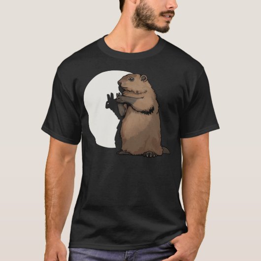 T-shirt Groundhog Day Shadow Puppet Drôle Cadeau (Devant)