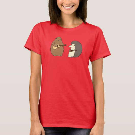 T-shirt Groundhog, hérisson, pièce en t d'ukulélés (Devant)