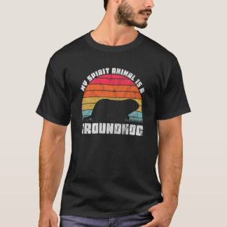 T-shirt Groundhog Is My Spirit Animal Retro Groundhog Day