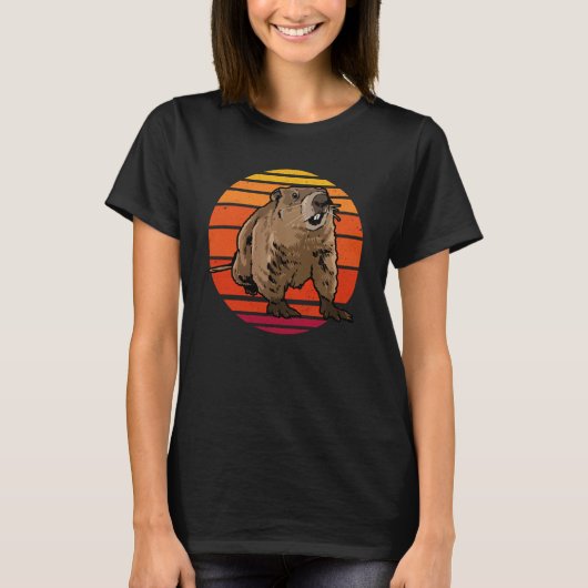T-shirt Groundhog Retro Woodchuck Groundhog Day (Devant)