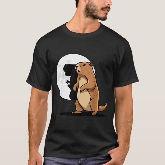 T-shirt Groundhog Shadow Dinosaur Puppet Happy Groundhog D (Devant)