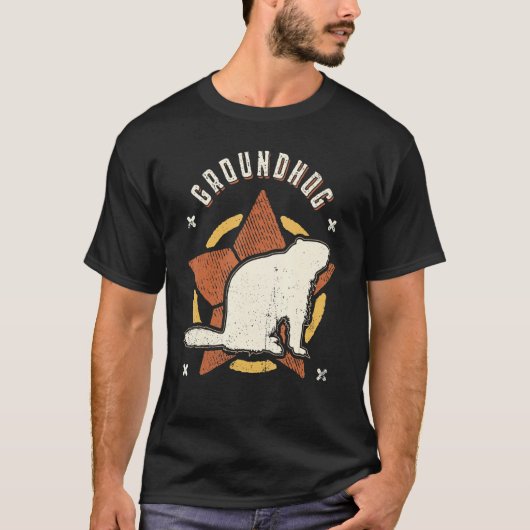 T-shirt Groundhog Vintage Retro Classic Animal (Devant)