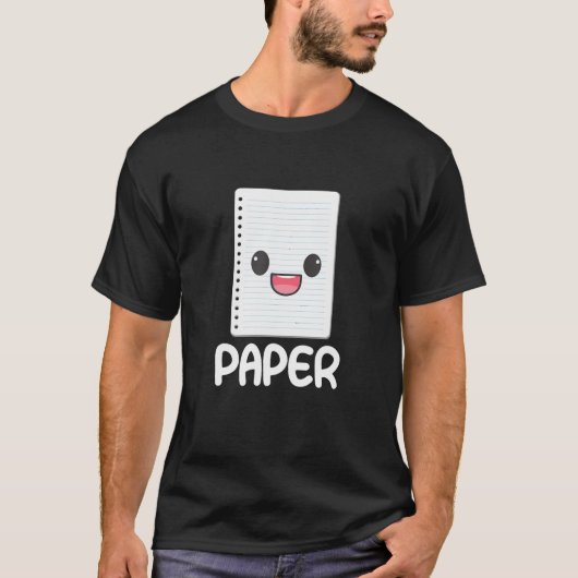 T-shirt Groupe Ciseaux Papier Costume Halloween Papier (Devant)