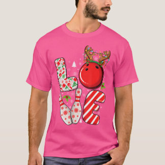 T-shirt Groupe Correspondant Xmas Bowling Ball Et Pins Chr