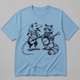 T-shirt Groupe de banjo Opossum et Raton laveur
