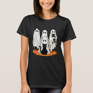 T-shirt Groupe de chat fantôme Halloween drôle effrayant m