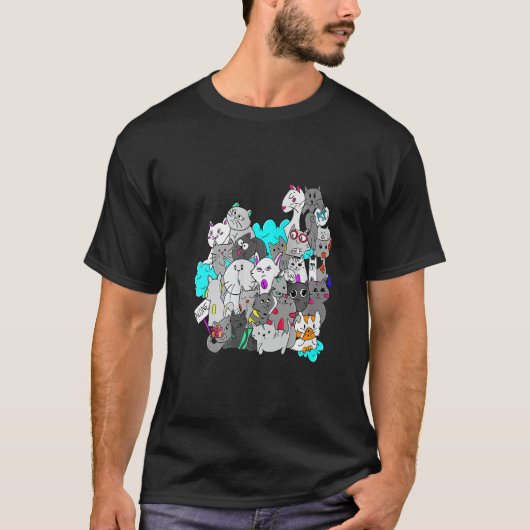 T-shirt groupe de chatons fête chats (Devant)