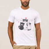 T-shirt groupe de chats mignons | Conception amoureux des (Devant)