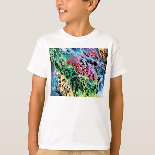 T-shirt Groupe de lanternes vertes - Couleur (Devant)