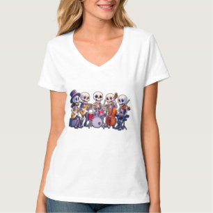 T-shirt Groupe de musique de squelette 3D mignon – Concert