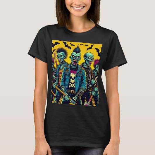 T-shirt Groupe de Punk Zombie (Devant)