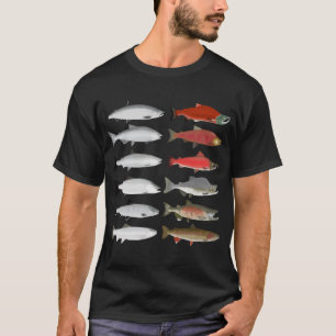 T-shirt Groupe de saumon du Pacifique - Phase océanique et